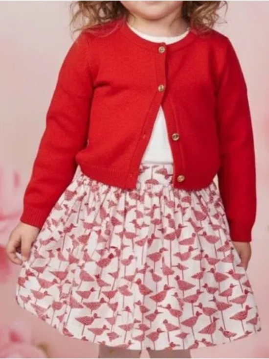 kate spade Other - Kate Spade Girls Bird Skirt Fit Flare Skater White Red Size 8